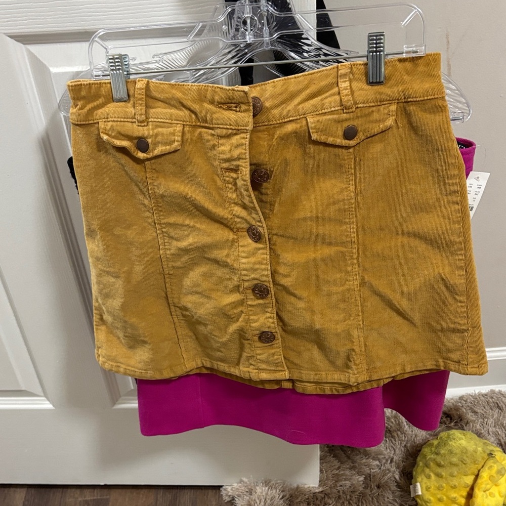 Urban Outfitters Mustard Corduroy Mini Skirt